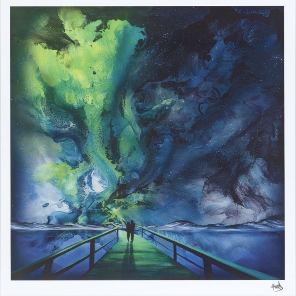 Ashton Howard Green and Blue Aurora Nightscape “Upon a Night’s Dream” lithograph